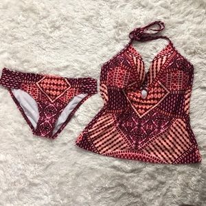 Kenneth Cole Reaction Two-piece Swimsuit Tankini Bohemian Size Medium Women Set